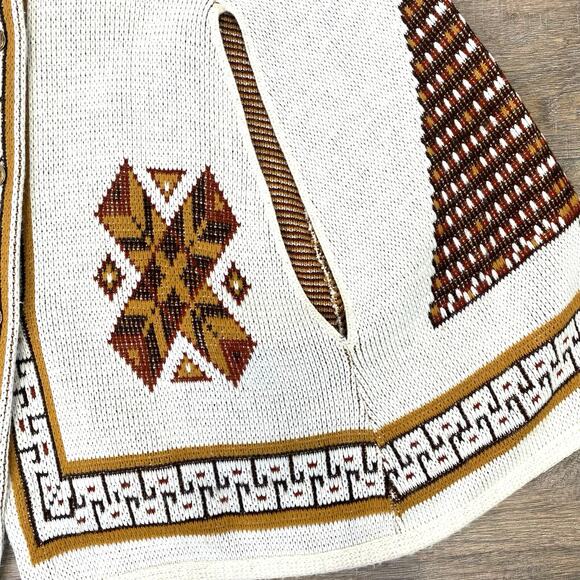 Vintage 70s Sturbridge Aztec Poncho Sweater Womens L Boho Hippie Heritage Retro - Picture 8 of 11